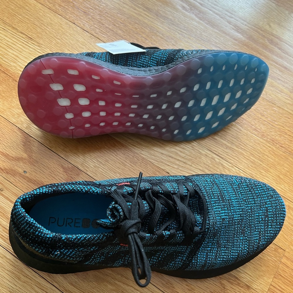 New Adidas PureBoost Go LTD Knit D9742 Black Marathon Running Shoes Men's Size 8